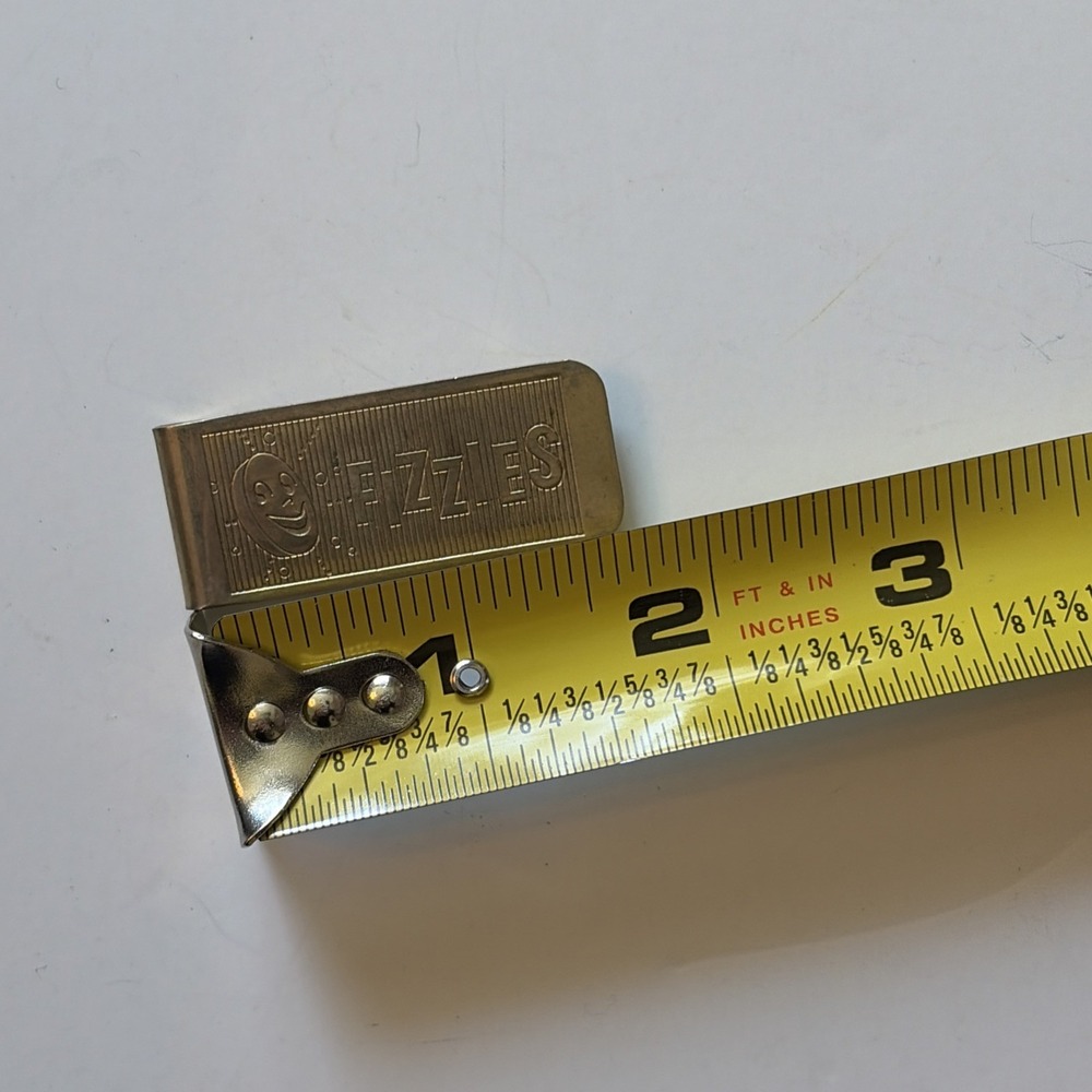 Vintage 1960s Fizzies Drink Tablet Money Clip Gold Tone Soda Promo Rare - Picture 6 of 6